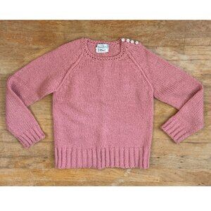Vintage Hand Loomed Sweater Size XS 1970s Puce Pink Marisa Christina Acrylic